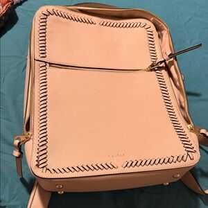 Calpak Beige Women's Backpack with Stitching